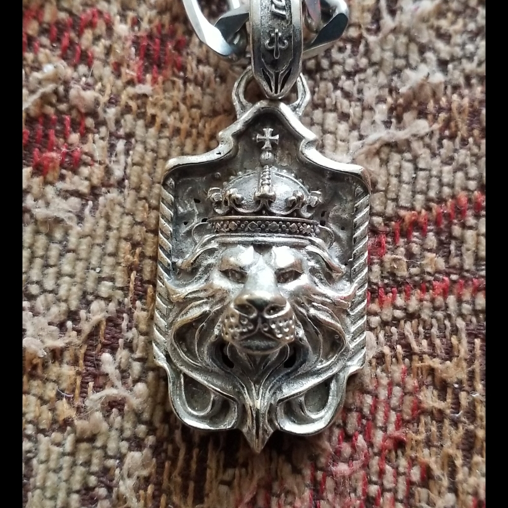 925 Royal Blood Lion Pendant And Necklace - Picture 13 of 16